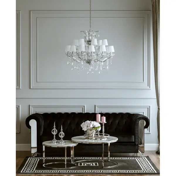 Ekskluzywna sofa pikowana srebrna rozkładana kanapa AVIATOR