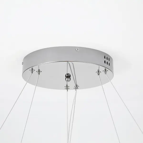 CRYSTAL L crystal chandelier, silver, glamorous, exclusive, modern two-level ring