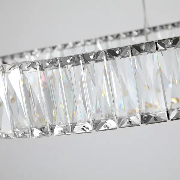 Żyrandol kryształowy CRYSTAL srebrny, glamour, ekskluzywny, nowoczesny ring