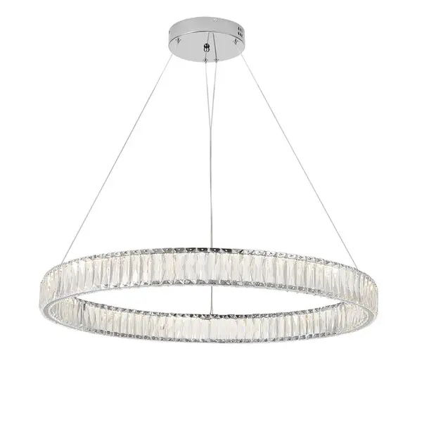 Żyrandol kryształowy CRYSTAL srebrny, glamour, ekskluzywny, nowoczesny ring