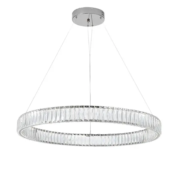 Żyrandol kryształowy CRYSTAL srebrny, glamour, ekskluzywny, nowoczesny ring