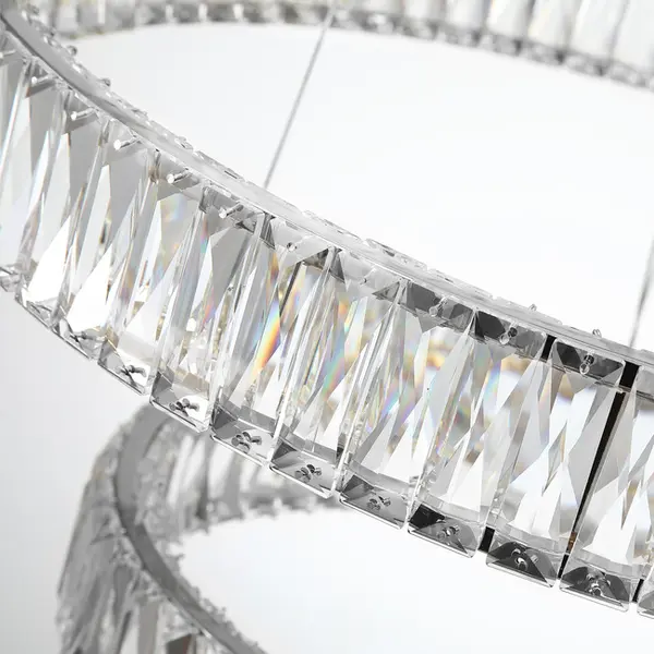 Żyrandol kryształowy srebrny nowoczesny ring 80 60 40 cm CRYSTAL XL