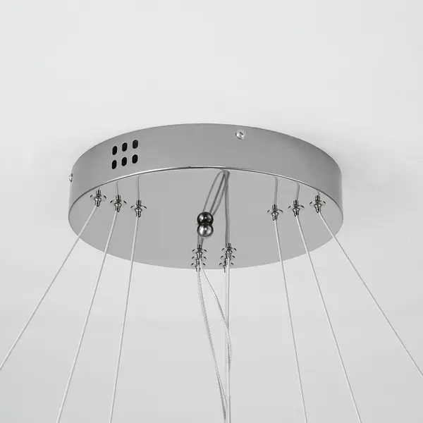 Żyrandol kryształowy srebrny nowoczesny ring 80 60 40 cm CRYSTAL XL