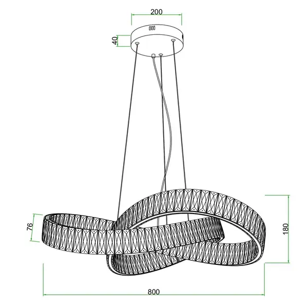 Żyrandol kryształowy nowoczesny srebrny glamour LILIBET M