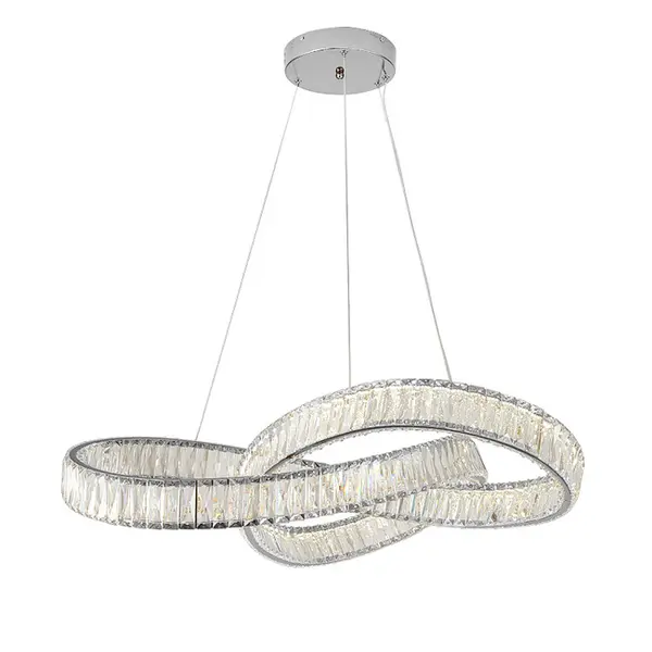 Żyrandol kryształowy nowoczesny srebrny glamour LILIBET M