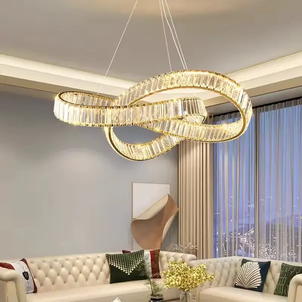 Żyrandol kryształowy złoty nowoczesny glamour LILIBET M