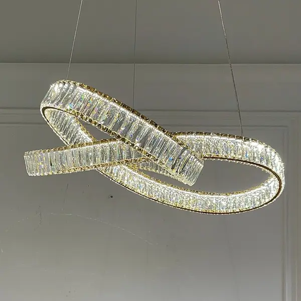 Żyrandol kryształowy złoty nowoczesny glamour LILIBET M