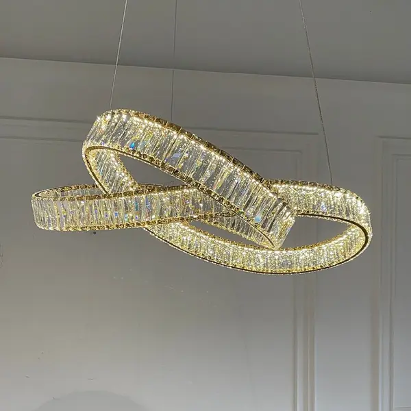 Żyrandol kryształowy złoty nowoczesny glamour LILIBET M