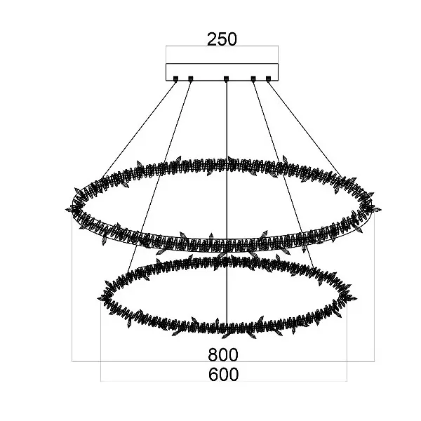 Glamorous ICE M crystal LED ceiling chandelier, round, modern silver