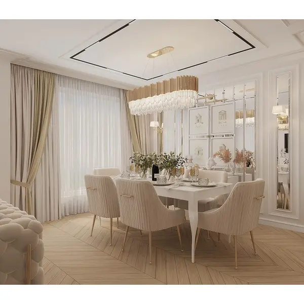 Ekskluzywny biały stół rozkładany do jadalni glamour ELENA OUTLET