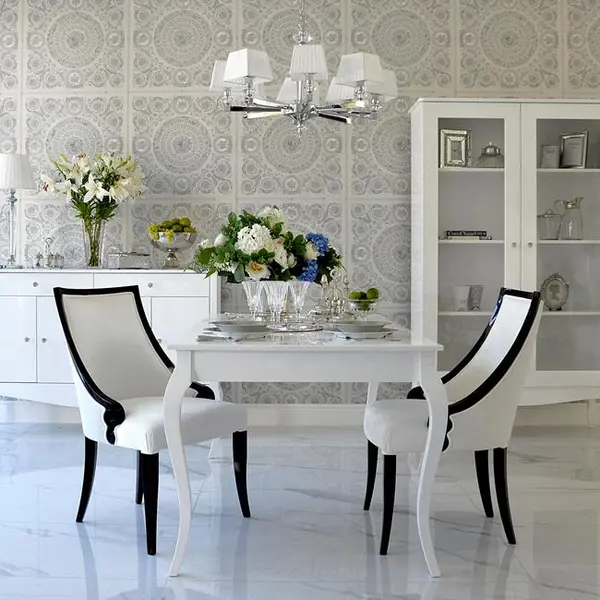 Ekskluzywny biały stół rozkładany do jadalni glamour ELENA OUTLET