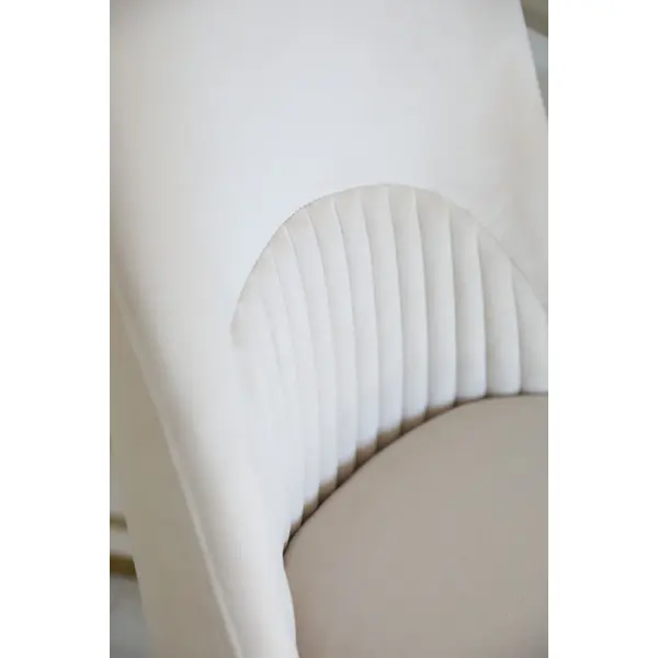 Glamor chair, modern, upholstered, designer, for the dining room, for the dressing table, beige gold SAVOY