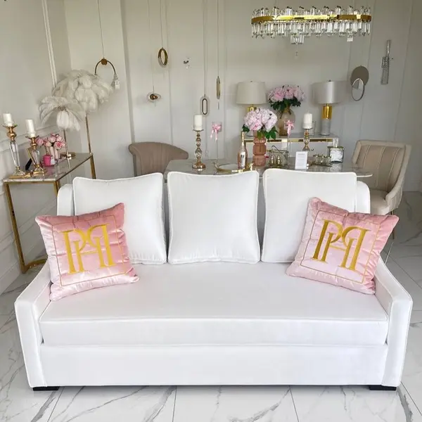 Aksamitna sofa 3 osobowa z funkcją spania, kanapa w stylu nowojorskim MANHATTAN