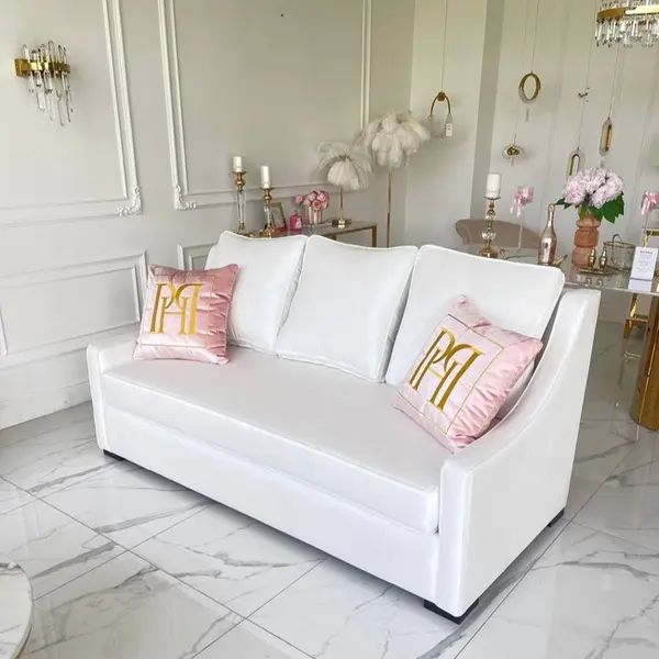 Aksamitna sofa 3 osobowa z funkcją spania, kanapa w stylu nowojorskim MANHATTAN