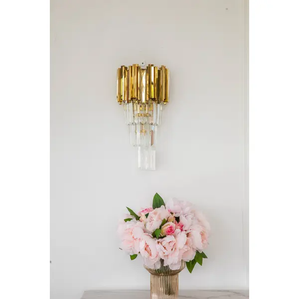 Kryształowy złoty kinkiet luksusowa lampa ścienna EMPIRE TITANIUM GOLD