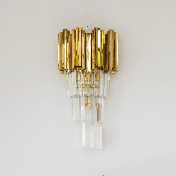Kryształowy złoty kinkiet luksusowa lampa ścienna EMPIRE TITANIUM GOLD