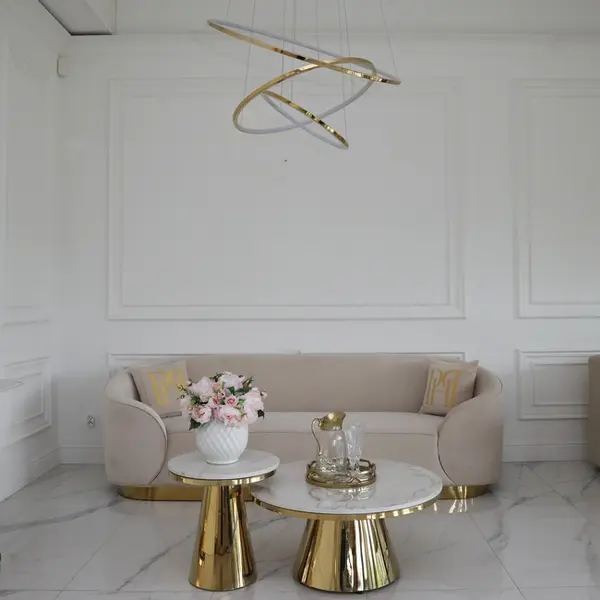 Nowoczesna lampa sufitowa złota, regulowana ring GALASSIA L