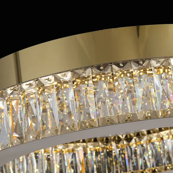 Plafon kryształowy złoty, lampa sufitowa glamour nowoczesna CRYSTAL 50 cm