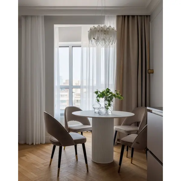 Stół glamour, do jadalni, art deco, drewniany, lakierowany, designerski, biały OVALE 110 cm