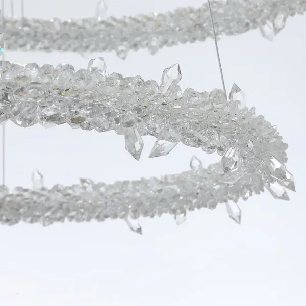 Żyrandol nowoczesny kryształowy glamour srebrny  ICE M