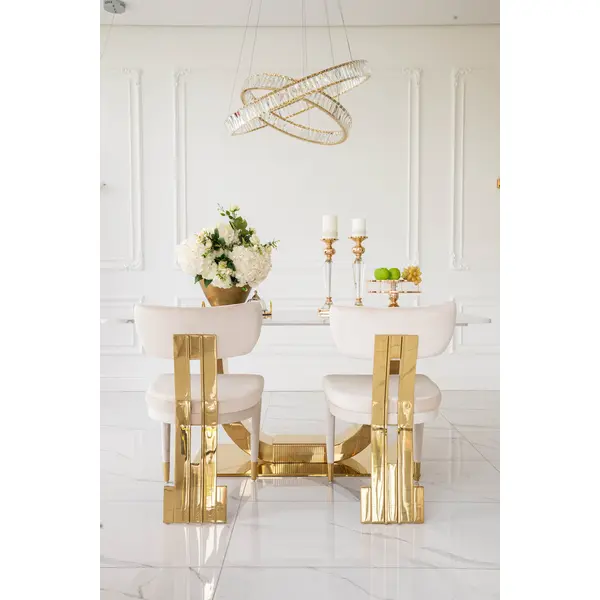 Crystal chandelier CRYSTAL L gold, glamour, exclusive, modern two-level ring