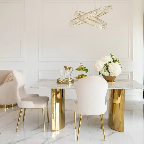 Crystal chandelier CRYSTAL L gold, glamour, exclusive, modern two-level ring