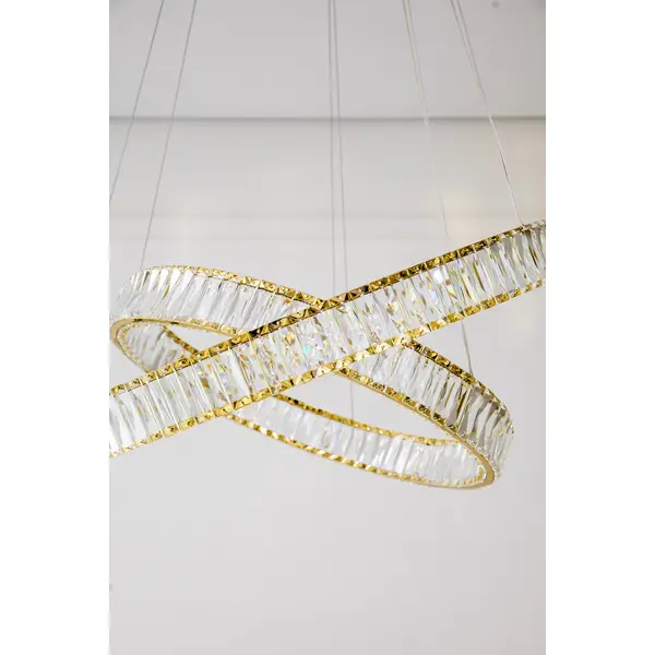 Crystal chandelier CRYSTAL L gold, glamour, exclusive, modern two-level ring