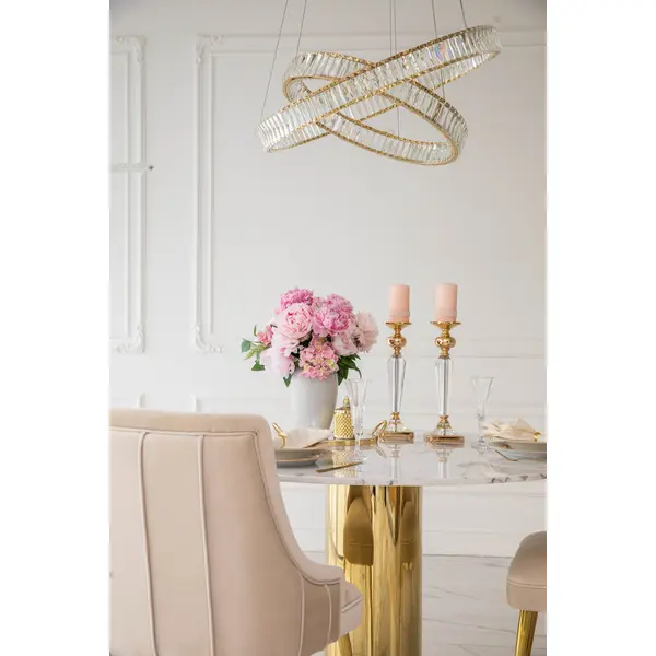 Crystal chandelier CRYSTAL L gold, glamour, exclusive, modern two-level ring