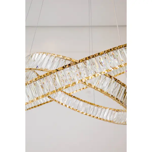 Crystal chandelier CRYSTAL L gold, glamour, exclusive, modern two-level ring