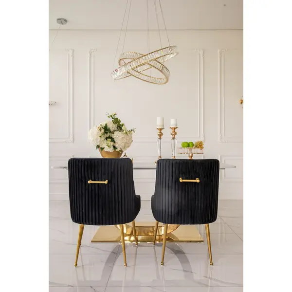 Crystal chandelier CRYSTAL L gold, glamour, exclusive, modern two-level ring