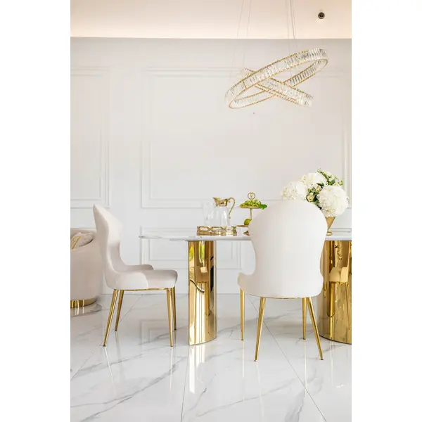 Crystal chandelier CRYSTAL L gold, glamour, exclusive, modern two-level ring