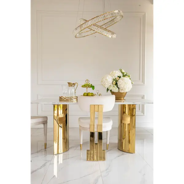 Crystal chandelier CRYSTAL L gold, glamour, exclusive, modern two-level ring