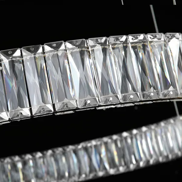 Żyrandol kryształowy CRYSTAL srebrny, glamour, ekskluzywny, nowoczesny ring