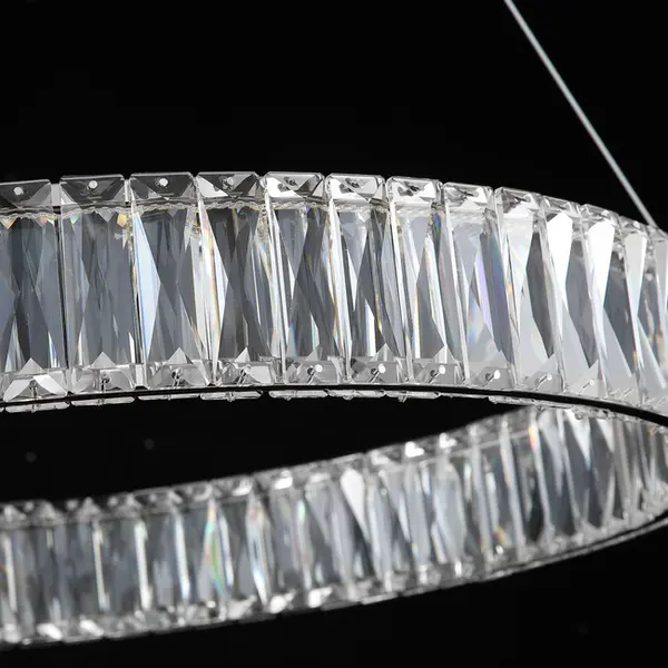 Żyrandol kryształowy CRYSTAL srebrny, glamour, ekskluzywny, nowoczesny ring