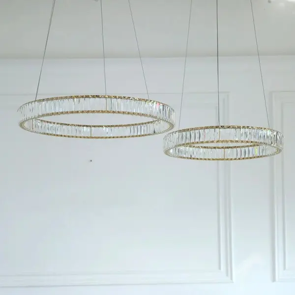 Żyrandol kryształowy CRYSTAL złoty, glamour, ekskluzywny, nowoczesny ring