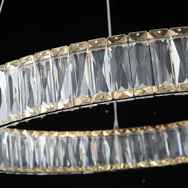 Żyrandol kryształowy CRYSTAL złoty, glamour, ekskluzywny, nowoczesny ring