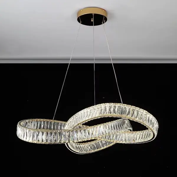 Żyrandol kryształowy złoty nowoczesny glamour LILIBET M