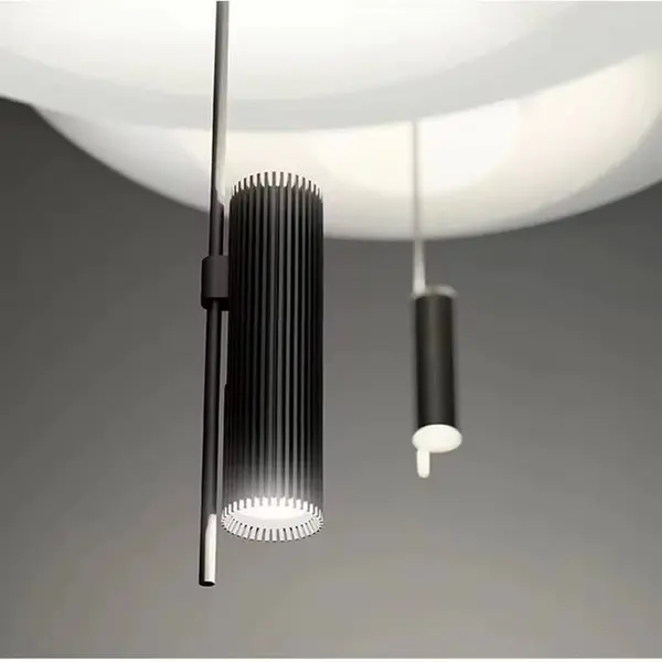 Modern designer pendant lamp with a black finish, PLATER