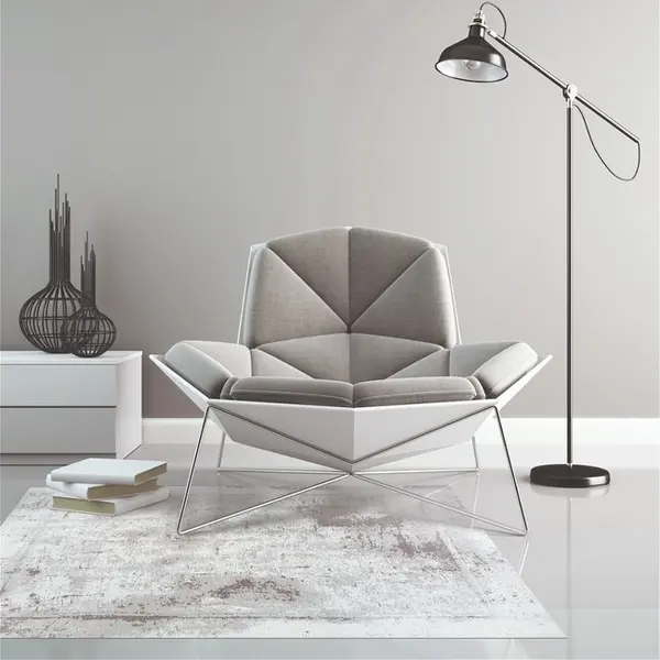 Modern gray designer rug for the RITZ living room or office