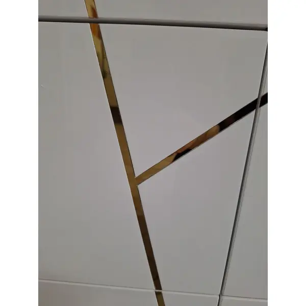 Komoda glamour lakierowana, nowoczesna, designerska, biała złota AVENUE 120cm OUTLET