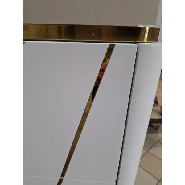 Komoda glamour lakierowana, nowoczesna, designerska, biała złota AVENUE 120cm OUTLET