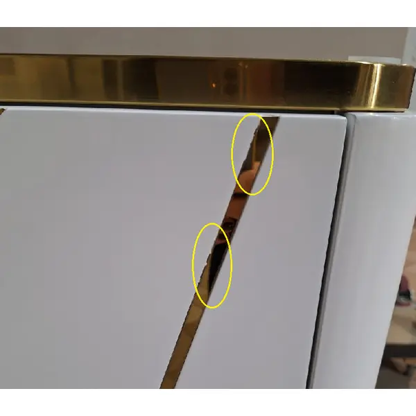 Komoda glamour lakierowana, nowoczesna, designerska, biała złota AVENUE 120cm OUTLET