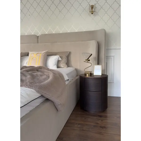 Luksusowa szafka nocna drewniana okrągła szafka boczna AMARA