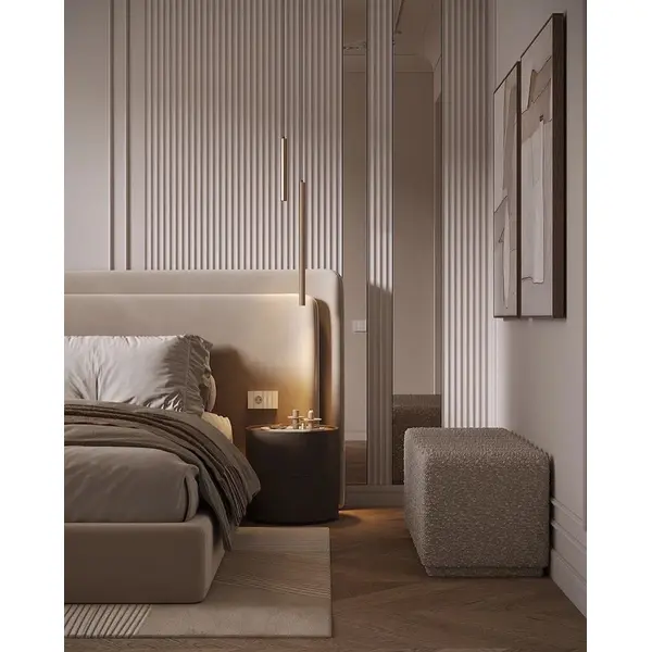 Luksusowa szafka nocna drewniana okrągła szafka boczna AMARA