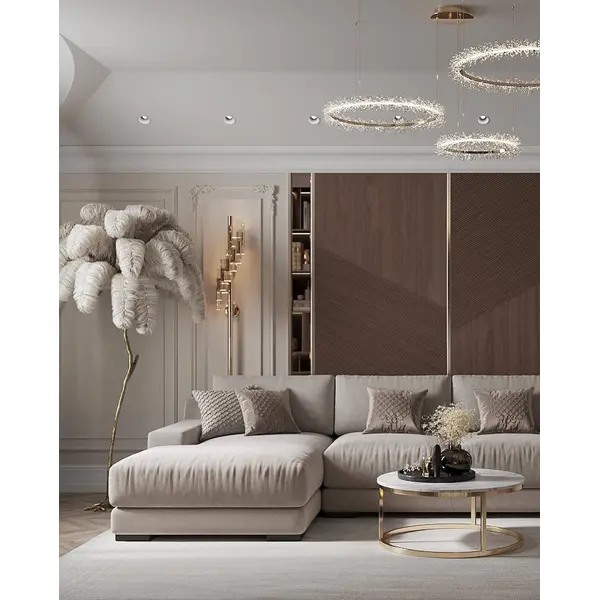 Nowoczesny narożnik modułowy wygodna aksamitna  kanapa w stylu włoskim FIGARO