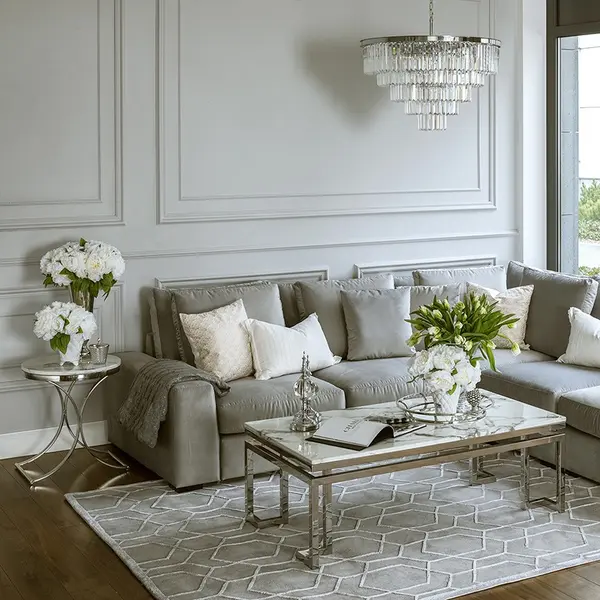 Nowoczesny narożnik modułowy wygodna aksamitna  kanapa w stylu włoskim FIGARO