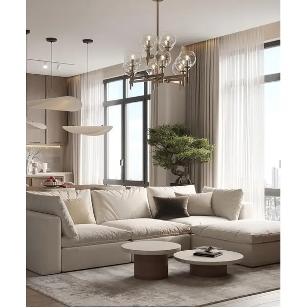 Nowoczesny narożnik modułowy wygodna aksamitna  kanapa w stylu włoskim FIGARO