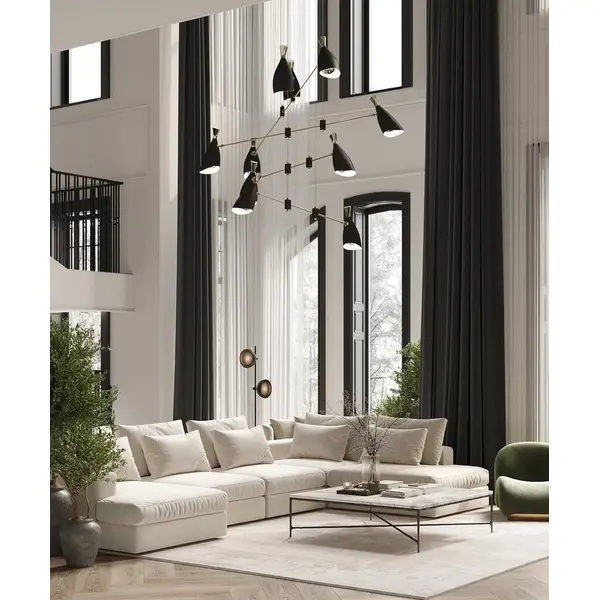 Nowoczesny narożnik modułowy wygodna aksamitna  kanapa w stylu włoskim FIGARO