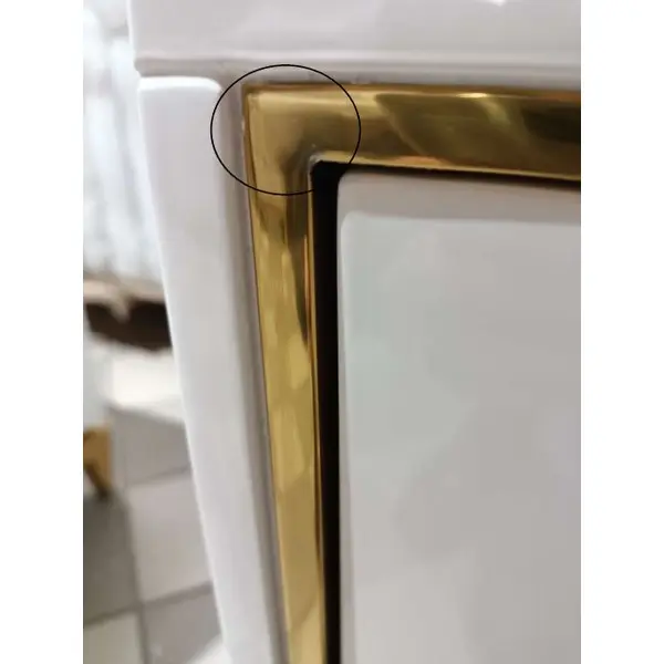 Glamour white gold lacquered bedside cabinet for bedroom Lorenzo S Gold OUTLET