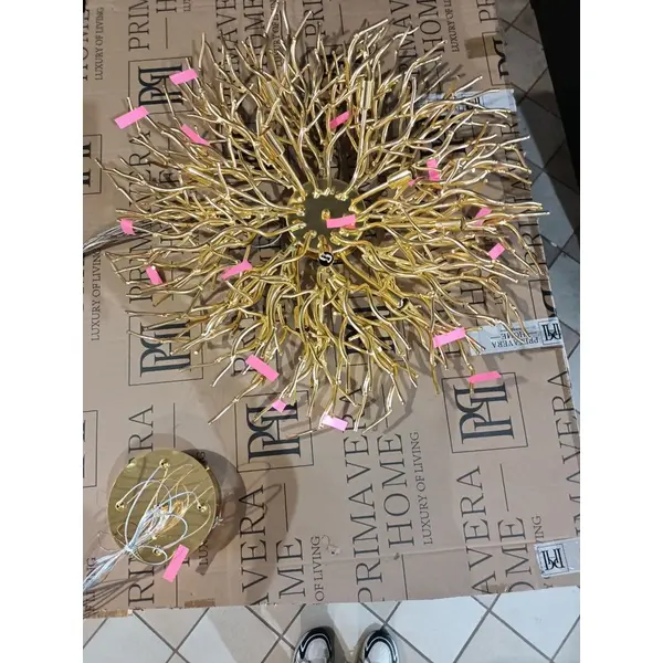 Chandelier, glamour ceiling lamp, modern hanging lamp RAIN M GOLD OUTLET